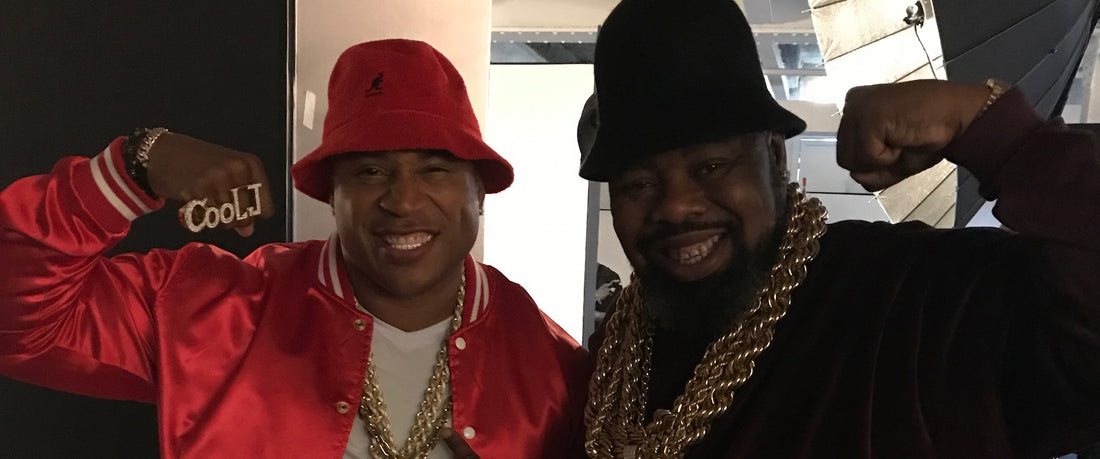 LL COOL J and Biz Markie pose during a photo shoot. Photo by Claudine Joseph