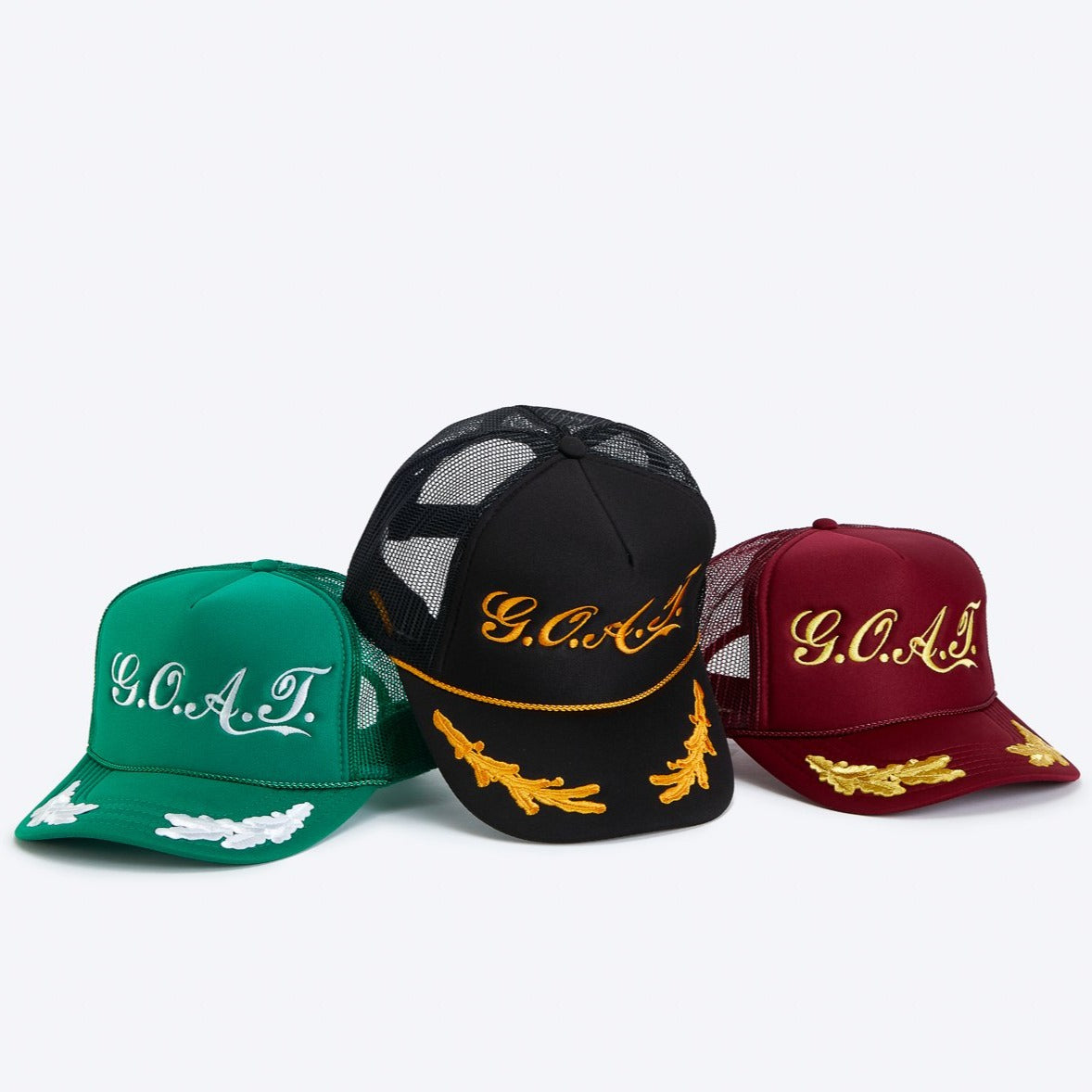 burgundy black emerald green